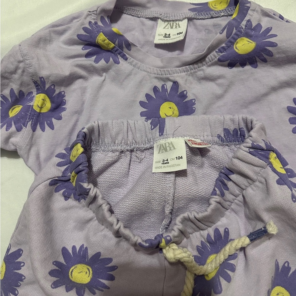 Zara Kids Lavender Floral Set(3-4years)